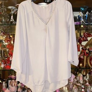 Women’s Lovely Lavender Long Sleeve Blouse, Size L